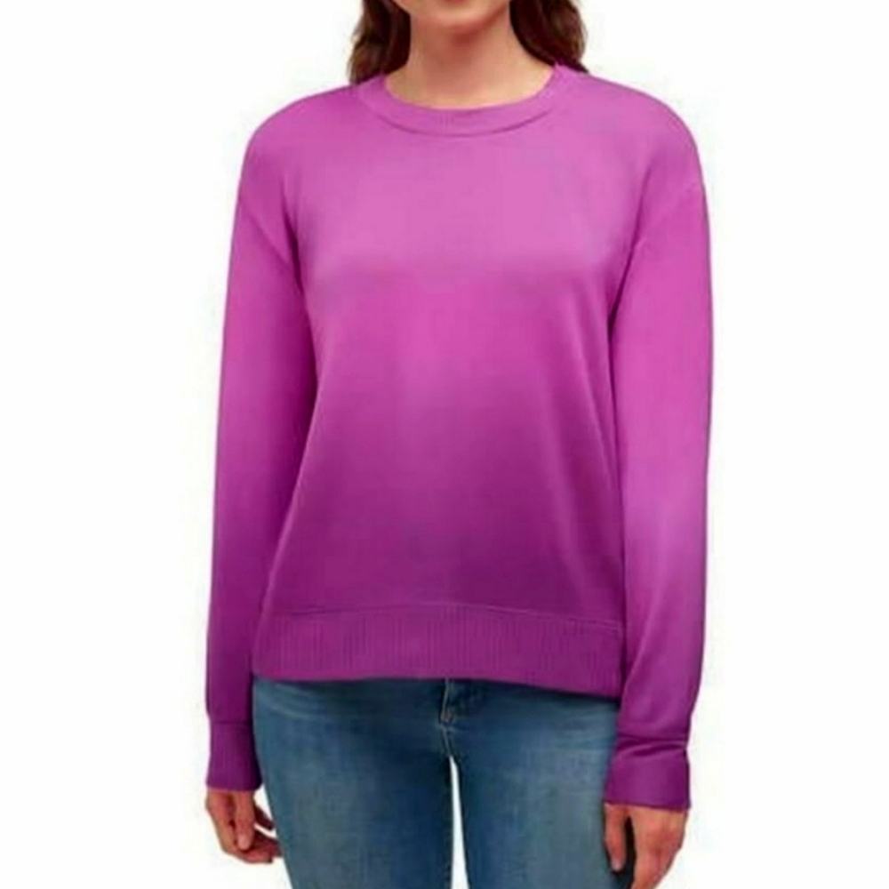 Splendid Purple Ombre Gradient Long Sleeve Crew Neck Sweatshirt Womens Small